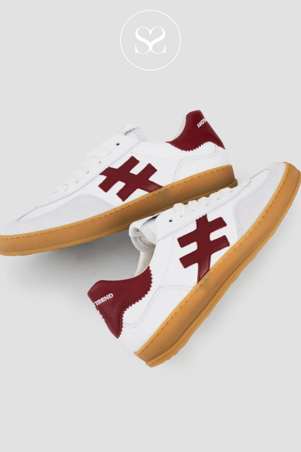 Comfortable white and red trainers for women from Another Trend