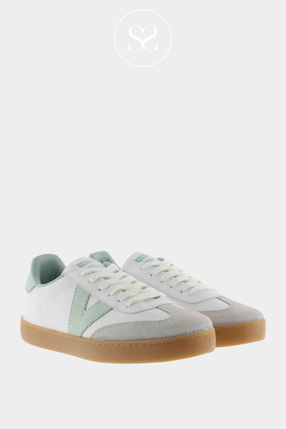 Victoria White & Green Platform Trainers 1126206
