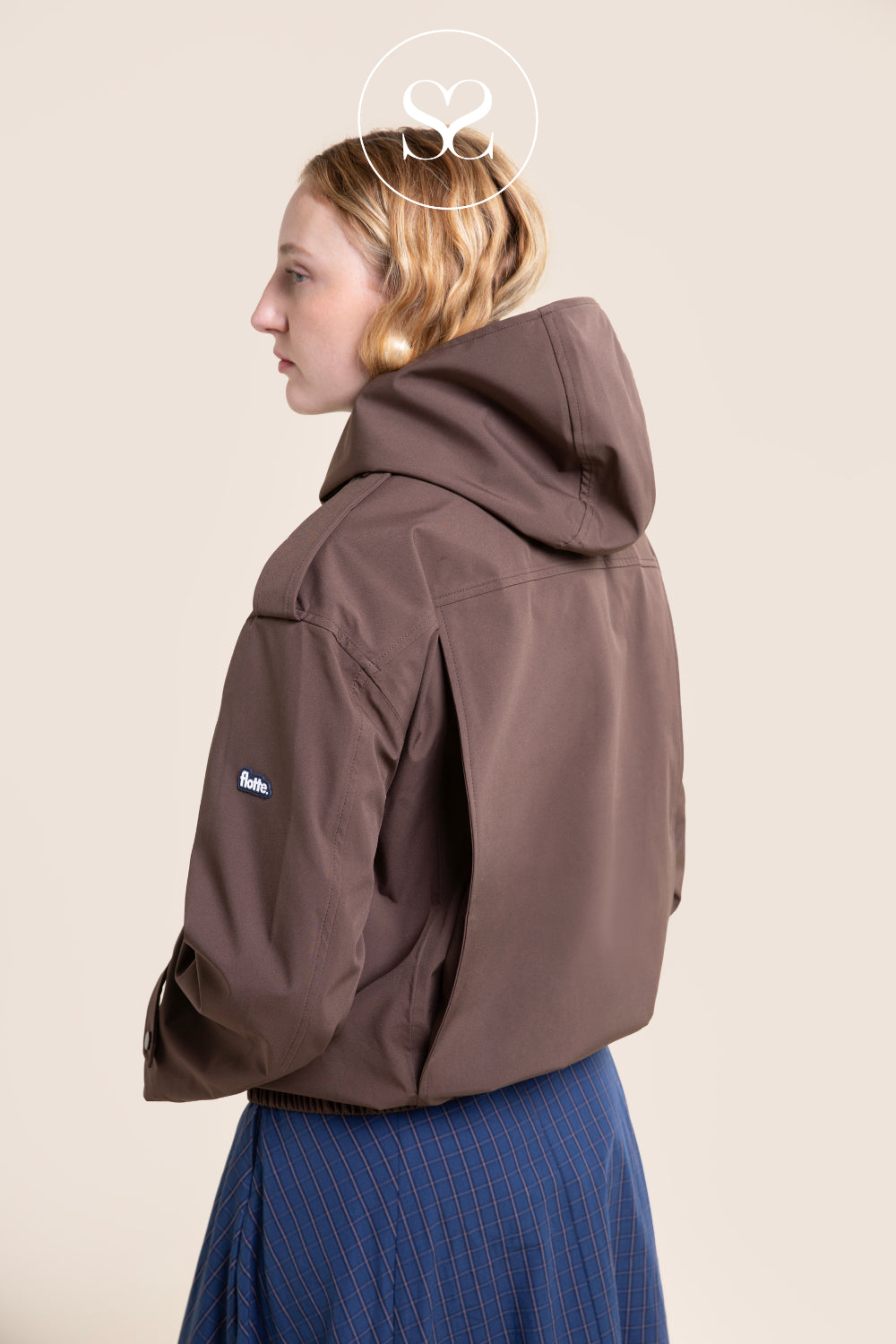 Flotte Brown Waterproof Funnel Neck Jacket - Rivoli