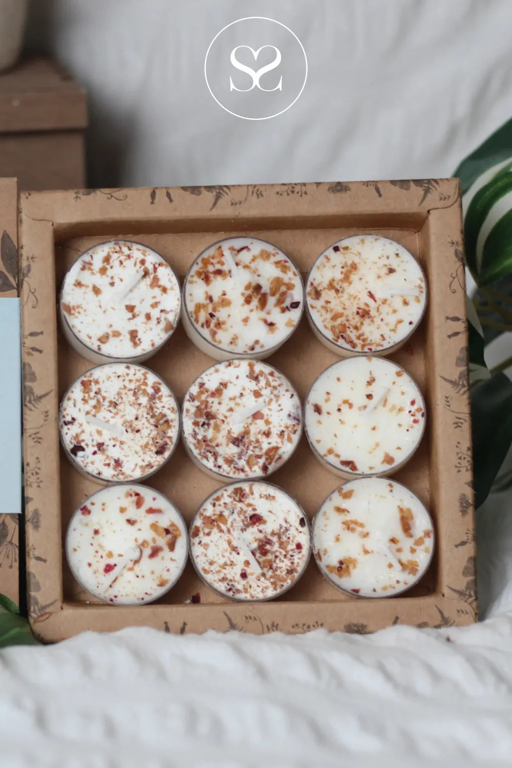 FLOWER CHILD 9 PACK TEALIGHTS - LAKESIDE DAYDREAM made in ireland and Long-lasting burn time of approximately 4–6 hours per tealight