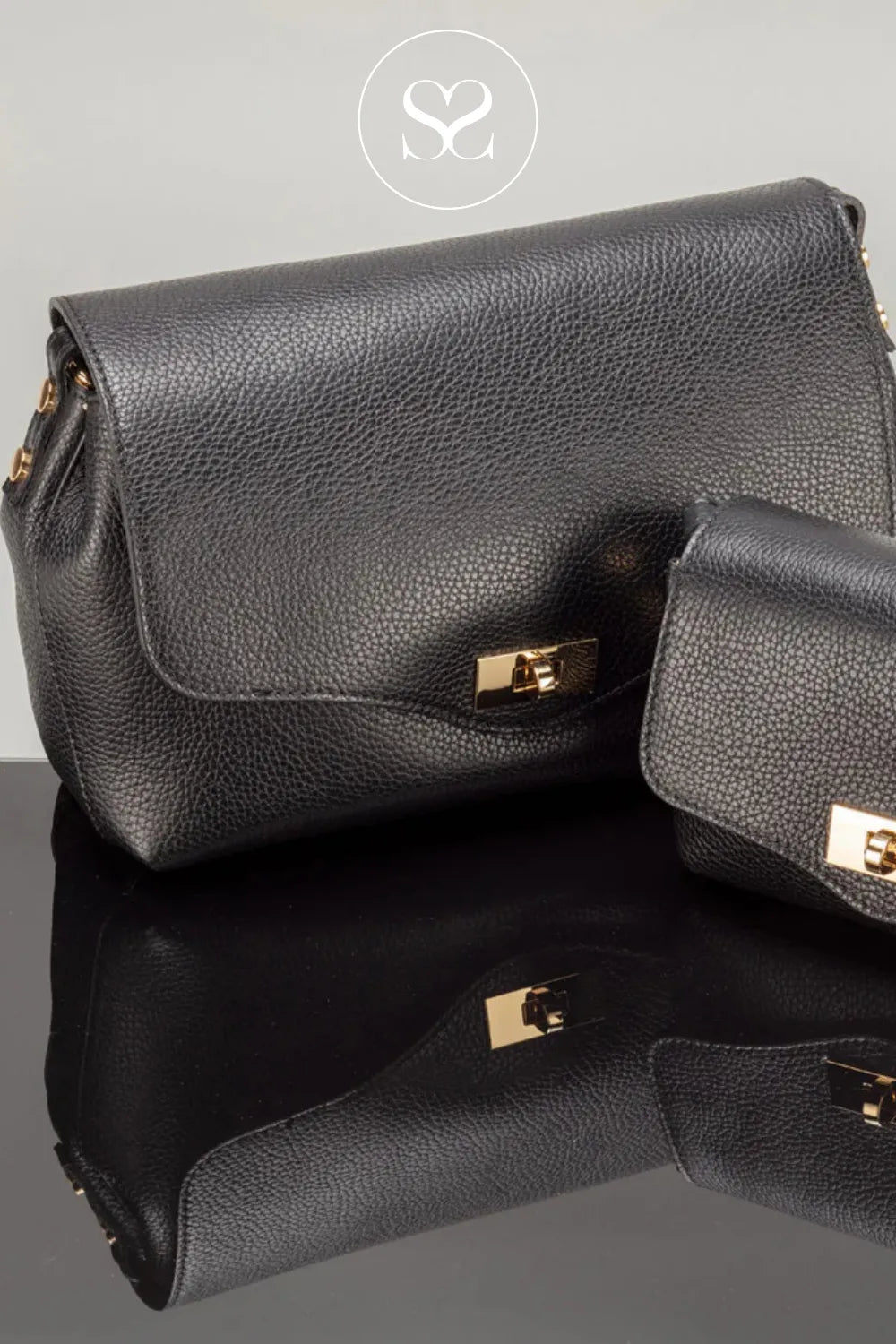 ELIE BEAUMONT - CROSSBODY/SHOULDER BAG - TWIST LARGE BLACK