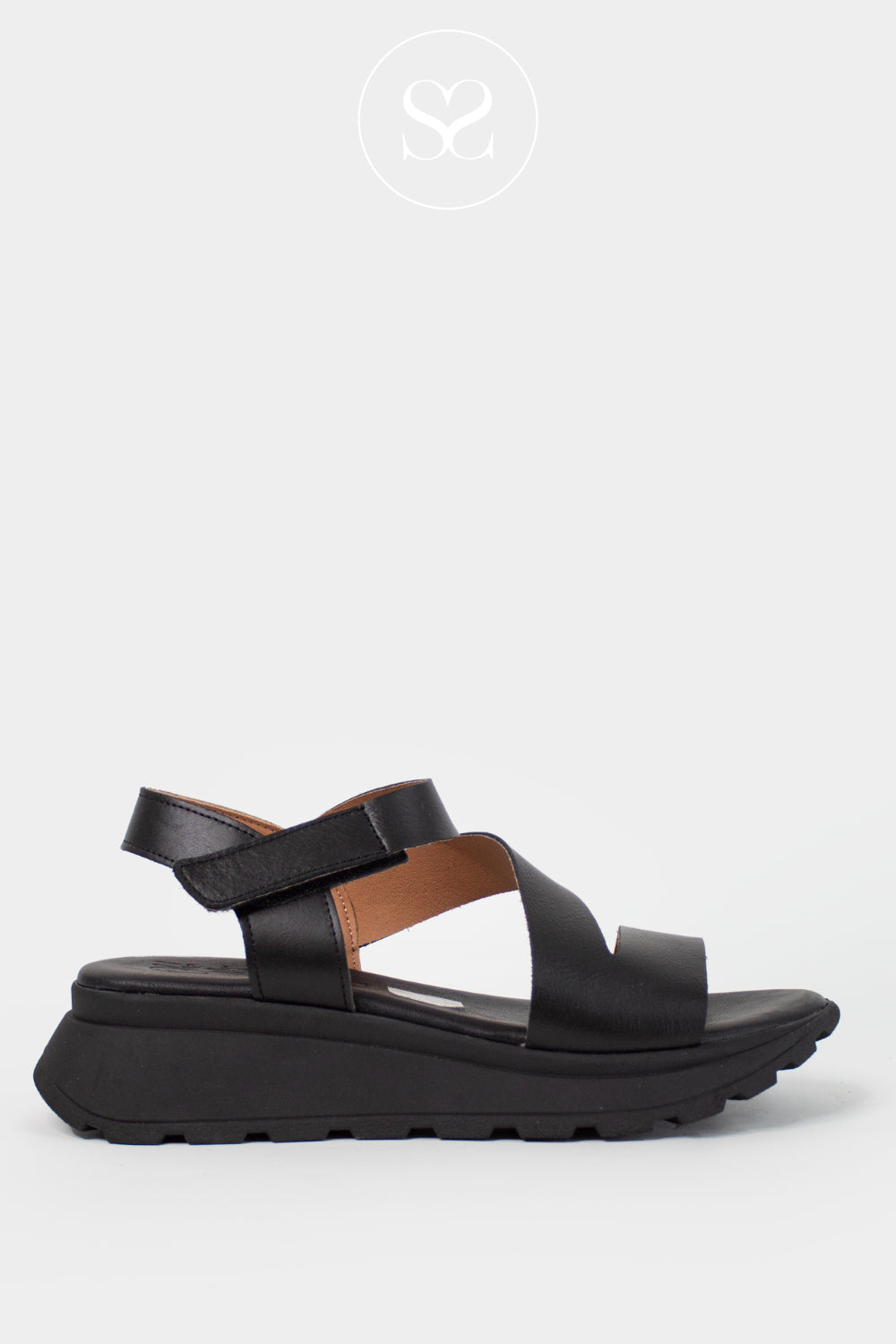 Oh My Sandals Black wedge Walking Sandals 5955 - Ireland