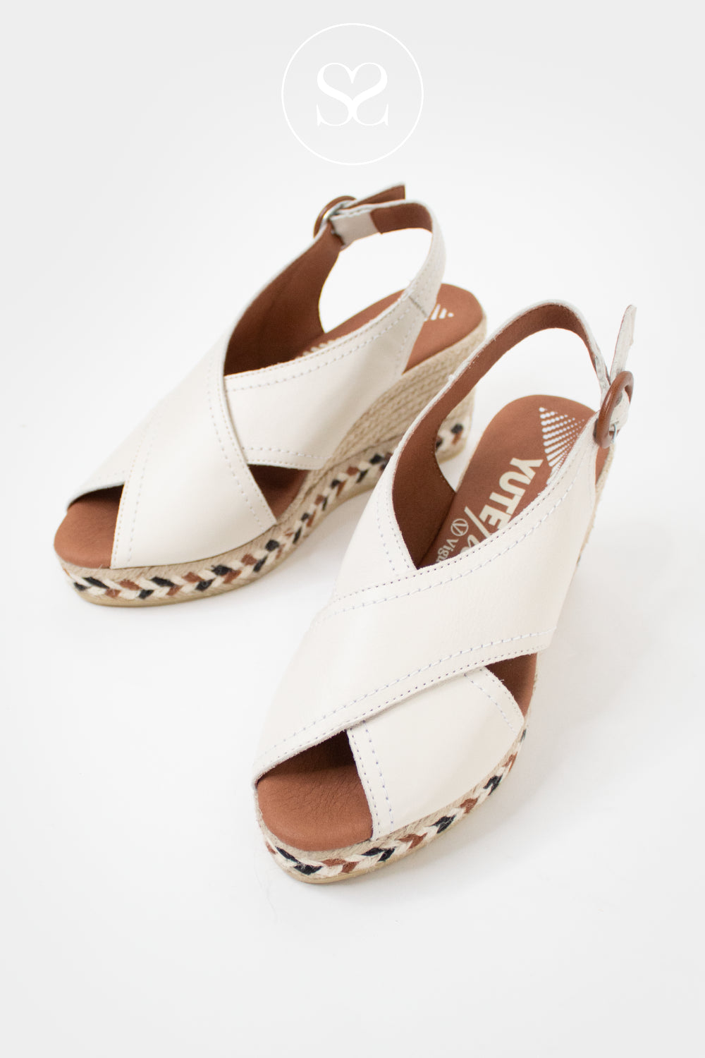 Viguera Cream Platform Wedge Sandals 2318