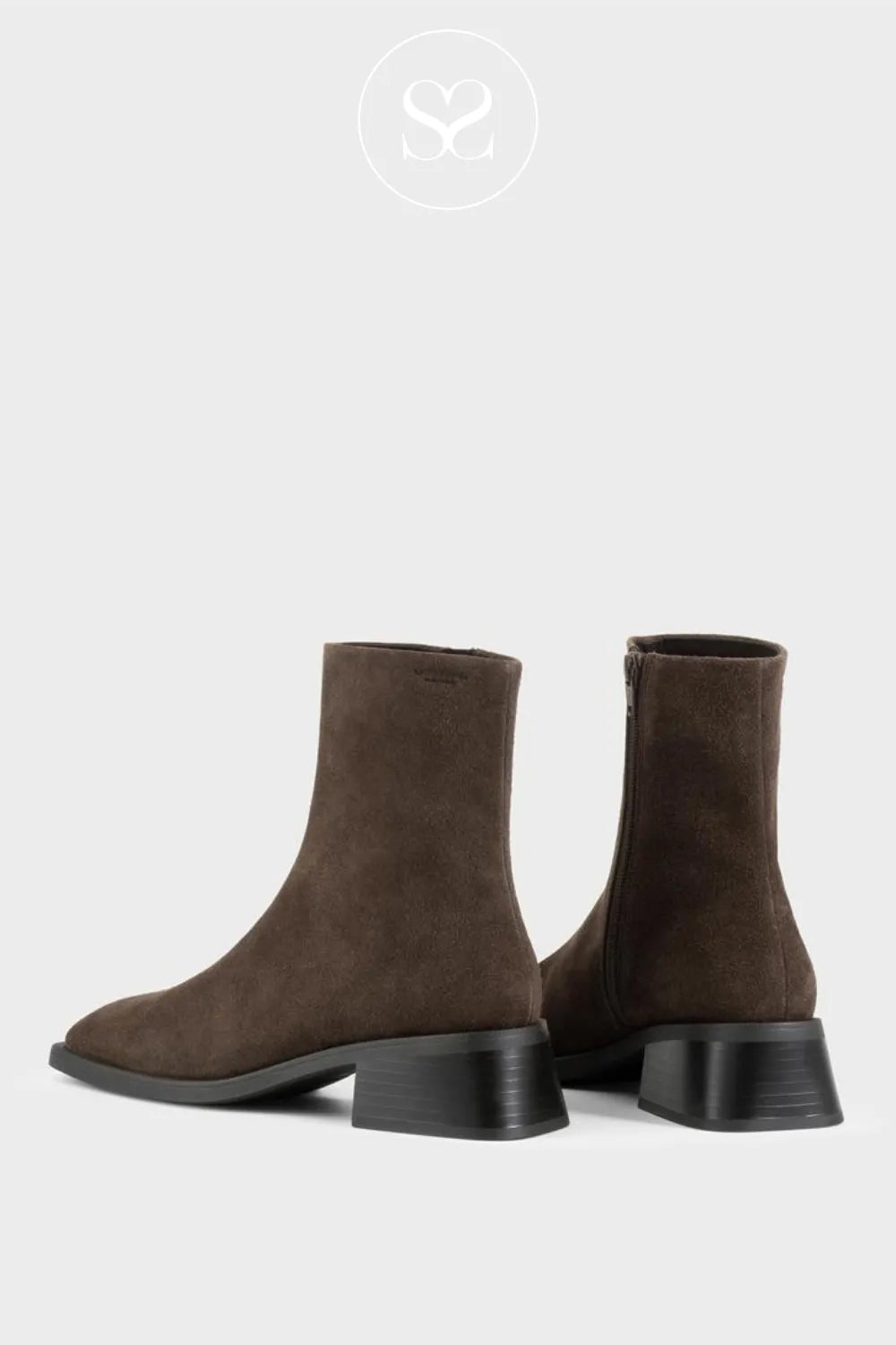 structured, minimal brown suede ankle boots from Vagabond shoemakers - Blanca