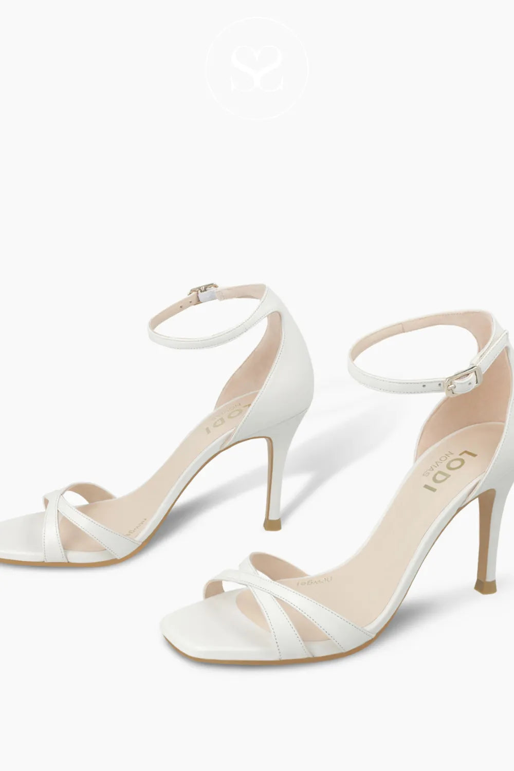 Lodi Pearl White Strappy Heeled Sandals - Sarly