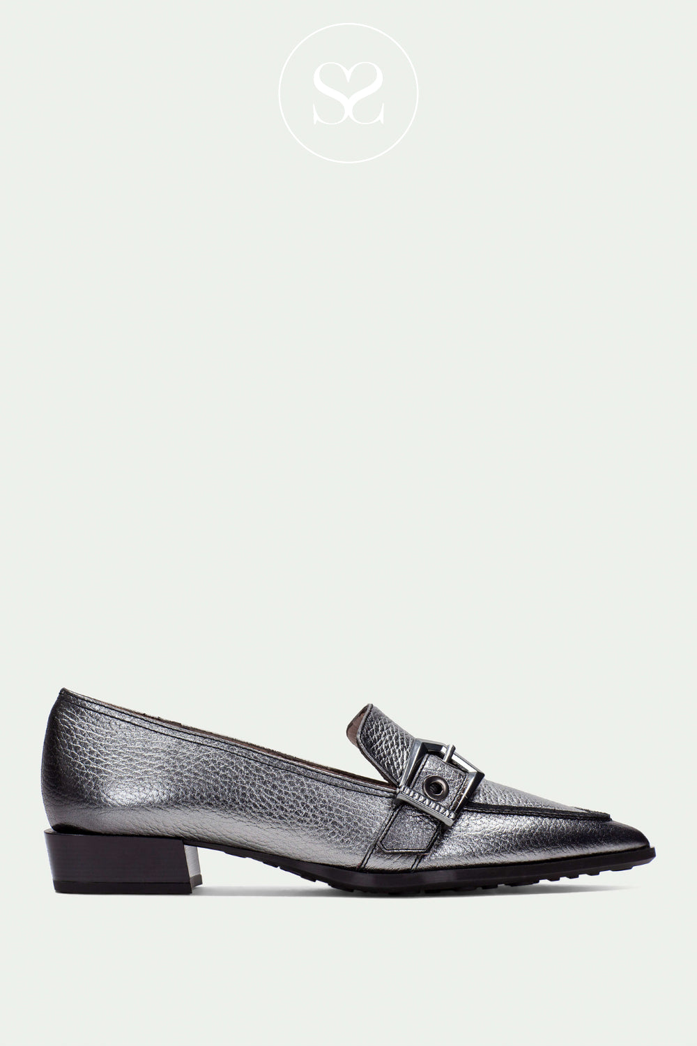 HISPANITAS PEWTER LOAFERS WITH SILVER BUCKLE FOR WOMEN HI254262