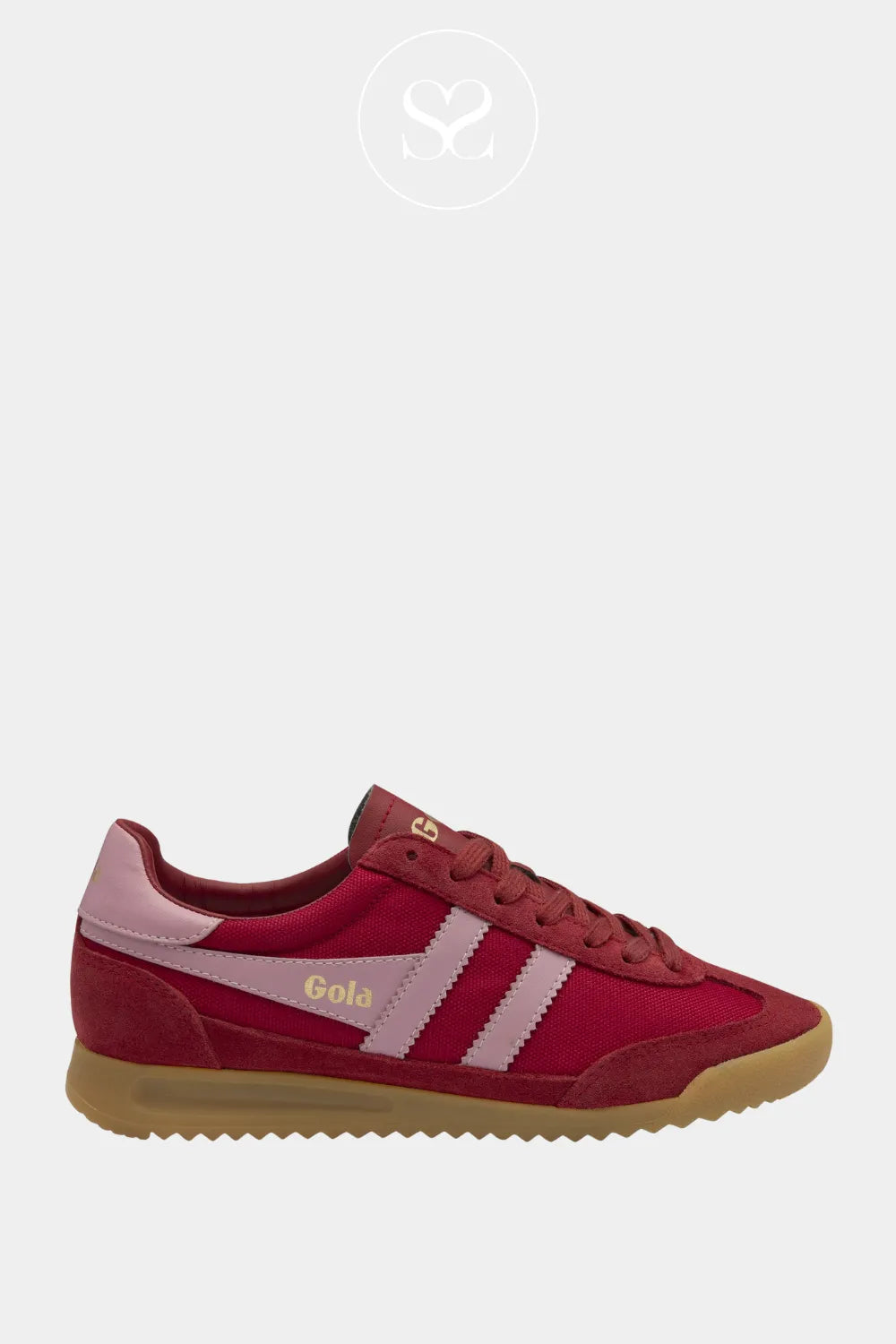 GOLA Retro Red Trainers - Tornado Smooth leather lining with suede detailing for a plush, premium feel.