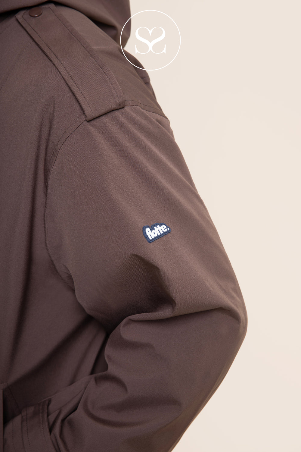 Flotte Brown Waterproof Funnel Neck Jacket - Rivoli