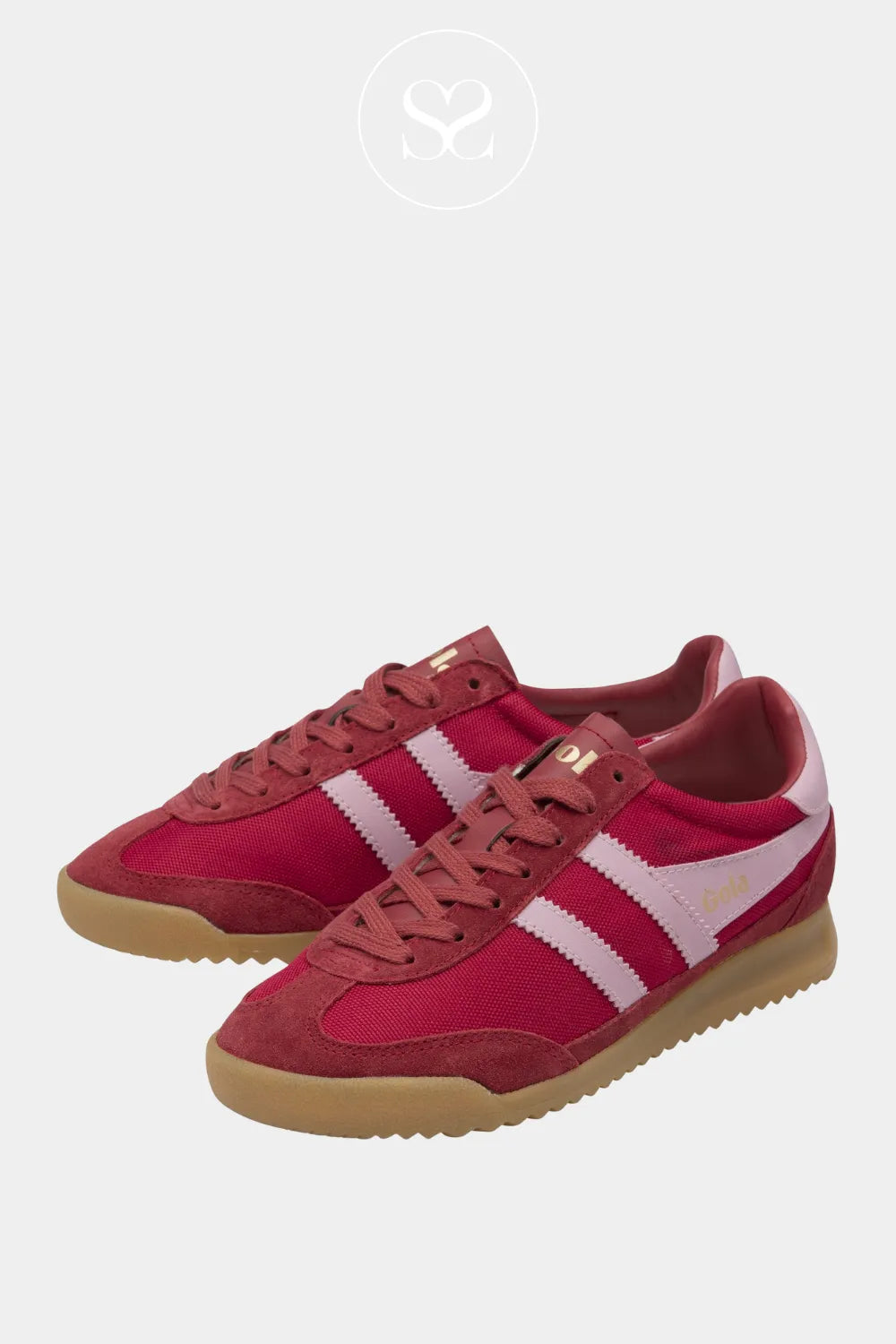 GOLA Retro Red Trainers - Tornado Secure lace-up design allows for an easy, adjustable fit.