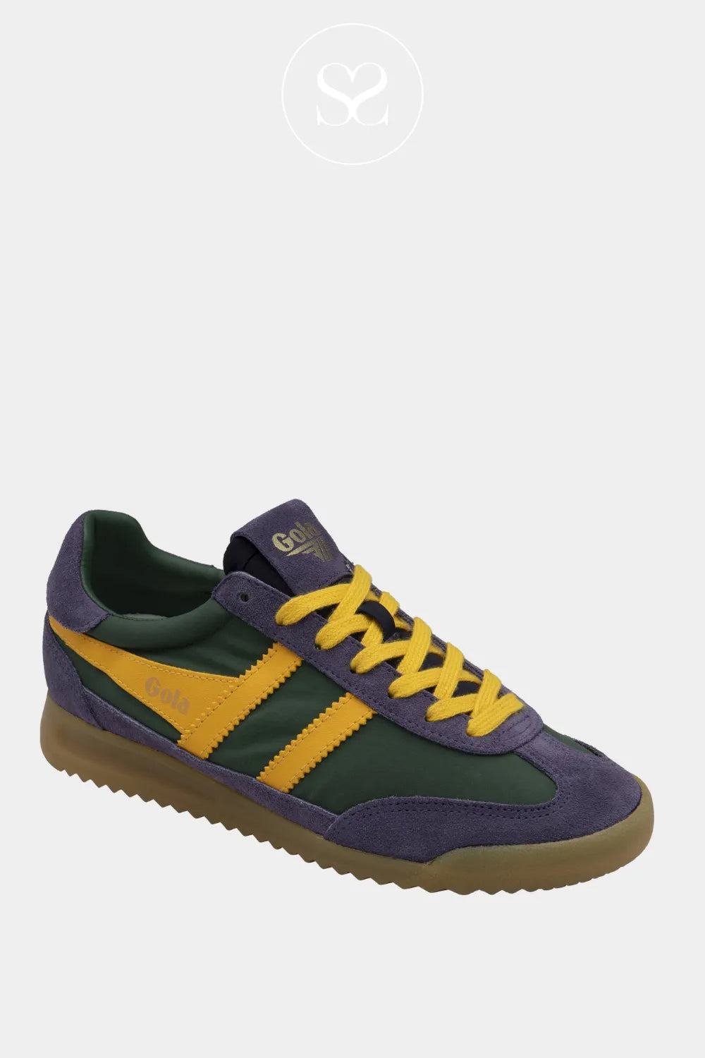GOLA FIREFLY SPORTY STYLE GUM SOLE SNEAKERS WITH PLUM T-SHAPE SUEDE TOE CAP