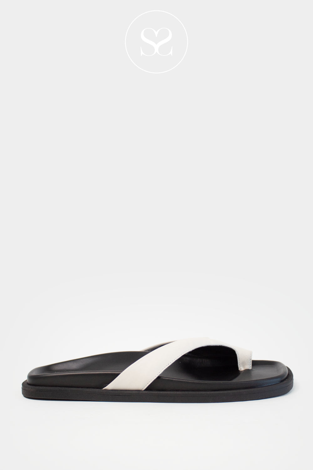 Angel Alarcon Cream Flat Square Toe slider Sandals Asia - Ireland