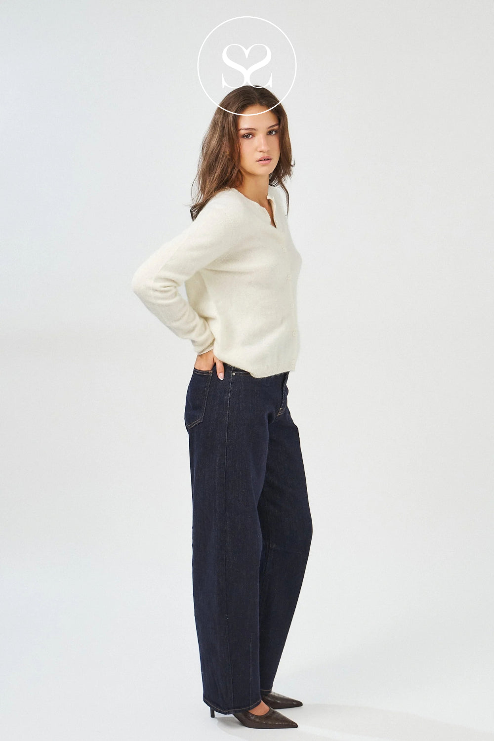 Dark Denim Barrel Jeans - Louisa