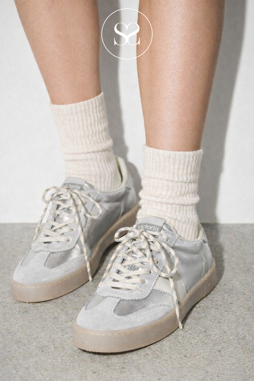 Buy Victoria Silver Metallic Retro Trainers - 1126235