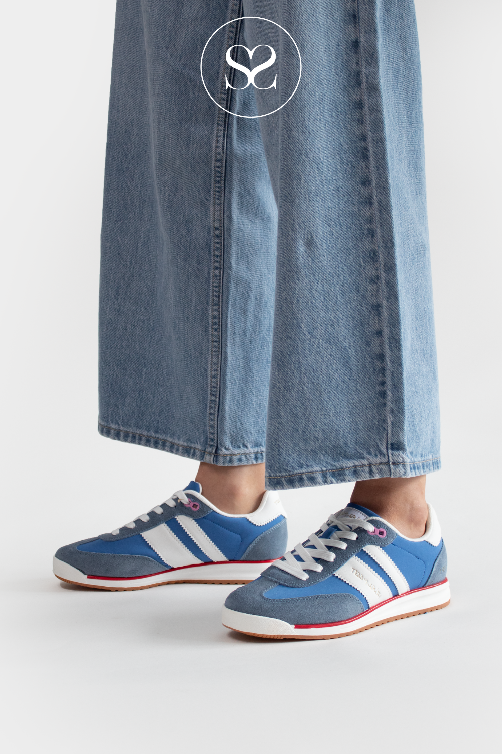 TEDDY SMITH BLUE WHITE SPORTY RETRO TRAINERS - 120320