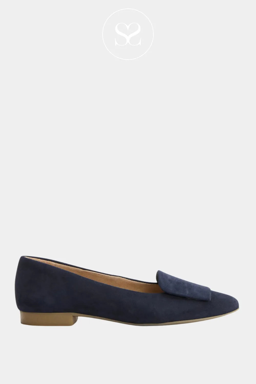 PAUL GREEN NAVY SUEDE POINTED TOE PUMPS - 3792