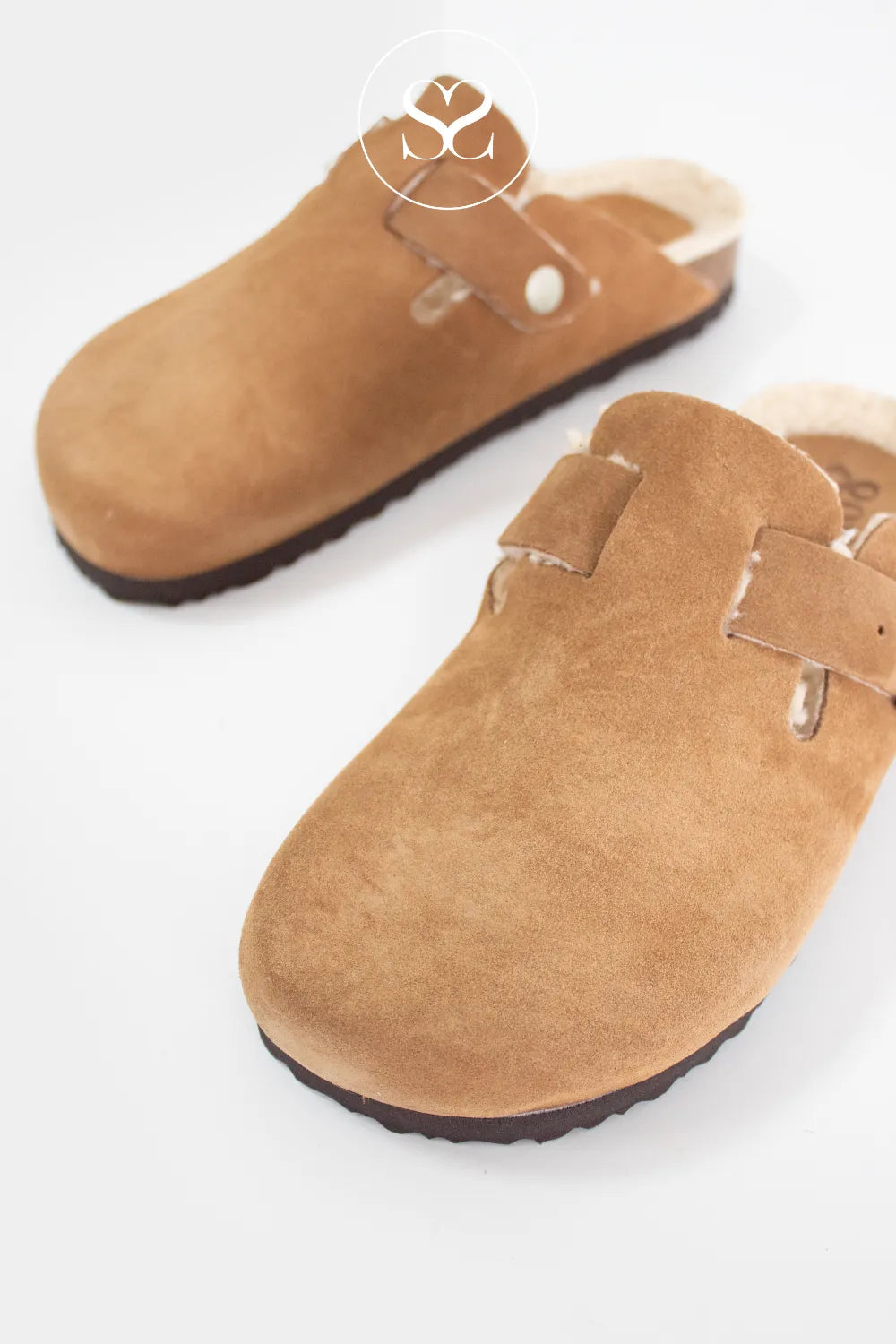 ANOTHER STEP TAN SUEDE SLIDER STYLE SLIPPERS SEW2501