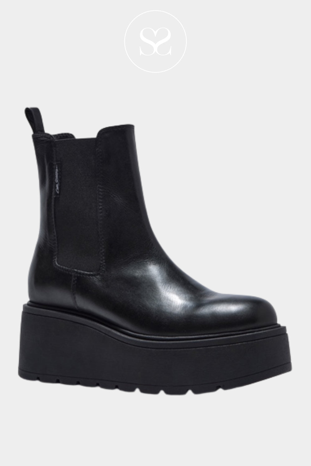 CARL SCARPA BLACK LEATHER WEDGE ANKLE BOOTS FOR WOMEN IRELAND ZENNIE