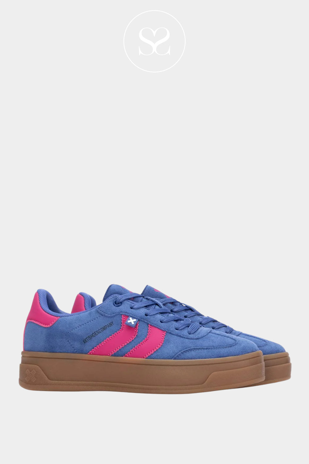 Blue and pink platform trainers for ladies from XTI