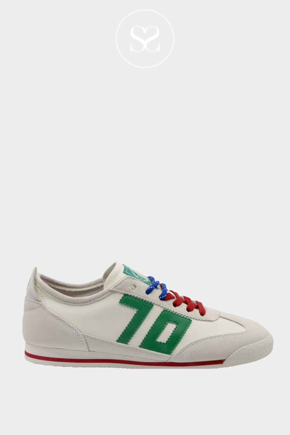 BACK70 White/Green Retro Trainers- Leon - Ireland