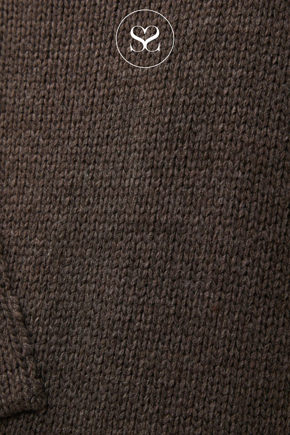 Dark Taupe Knitted Jumper - Curtam