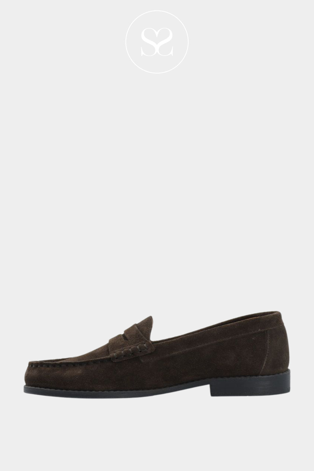 Bianco Brown Suede Penny Loafers - Biacarma