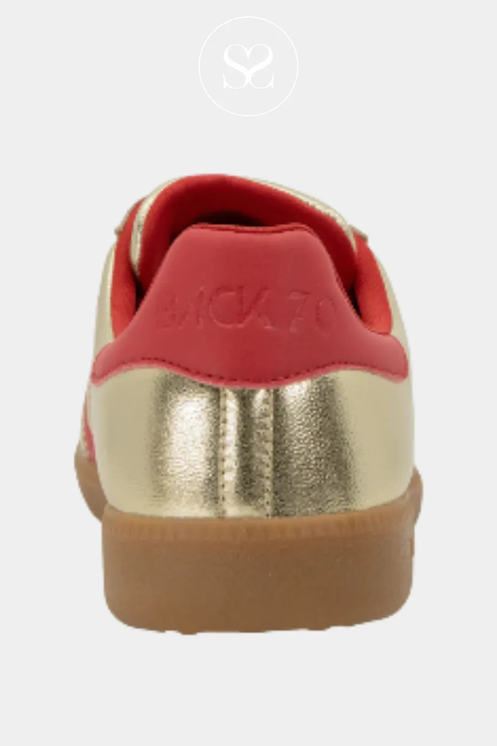 BACK70 GOLD RETRO STYLE TRAINER WITH GUM SOLE