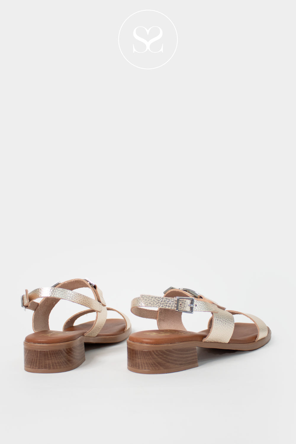 Oh My Sandals Gold Block Heel Sandals 5892