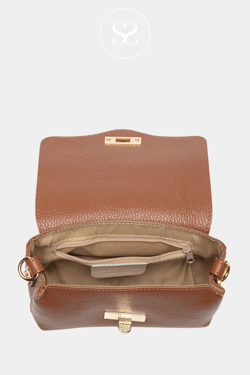 ELIE BEAUMONT - TAN CROSSBODY BAG - TWIST REGULAR