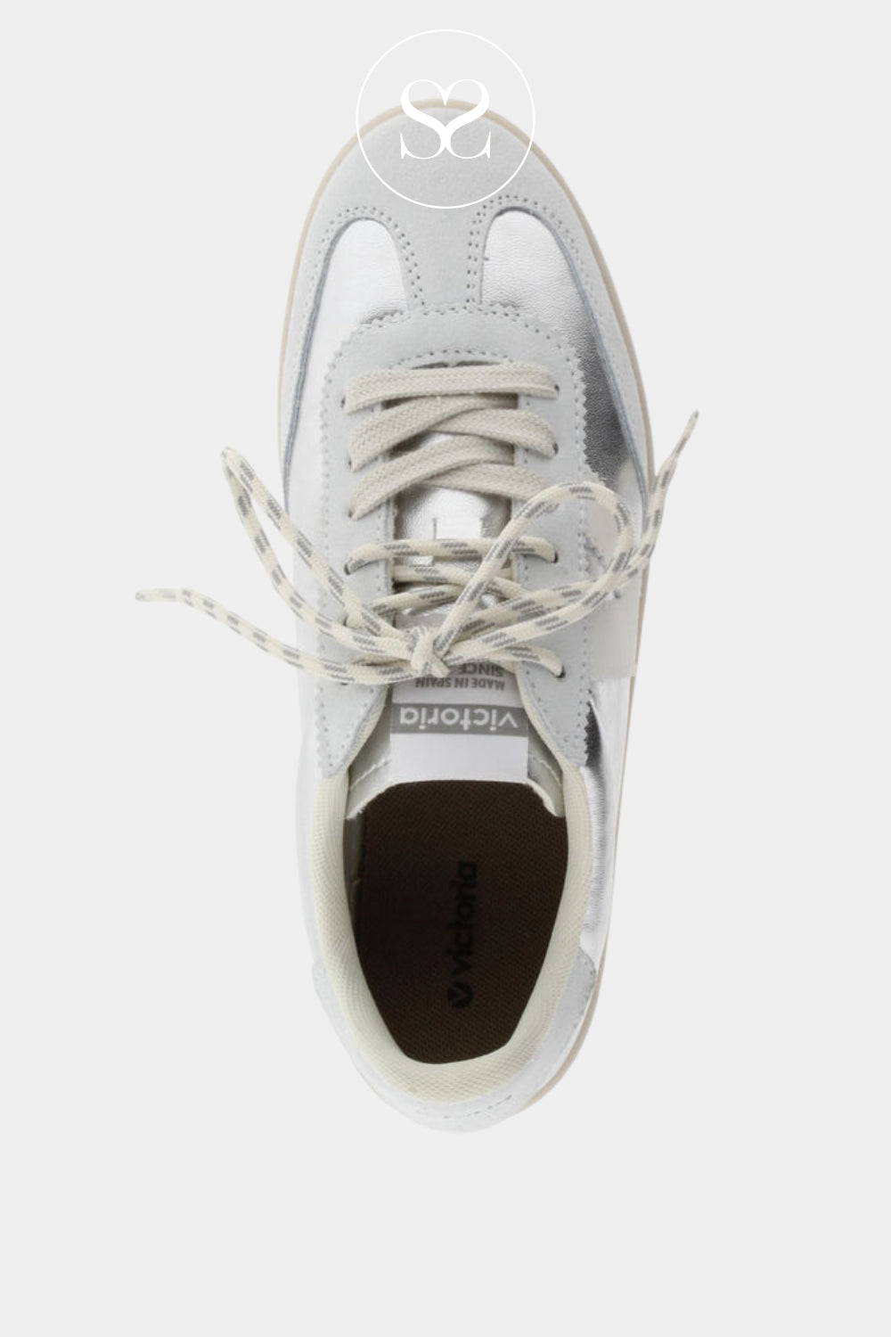 Victoria Silver Metallic Retro Trainers - 1126235