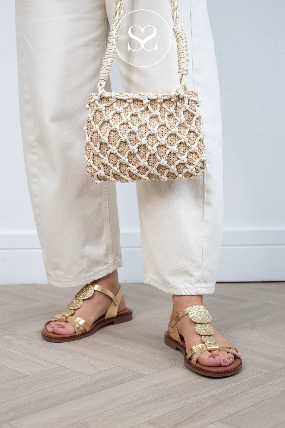 Oh My Sandals Gold Dressy Flat Sandals 5849