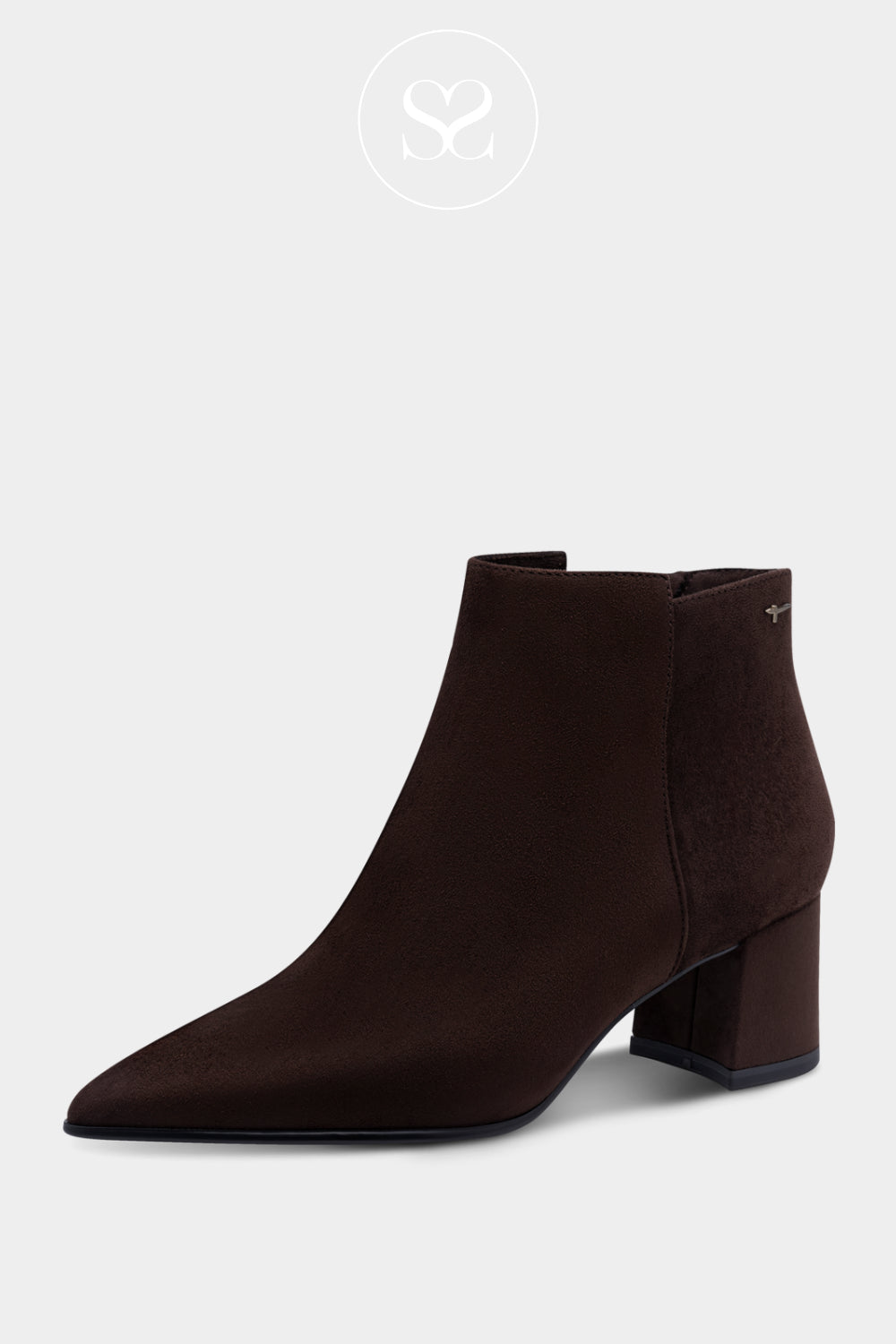 Tamaris Chocolate Brown Heeled Ankle Boots 1-25022-47
