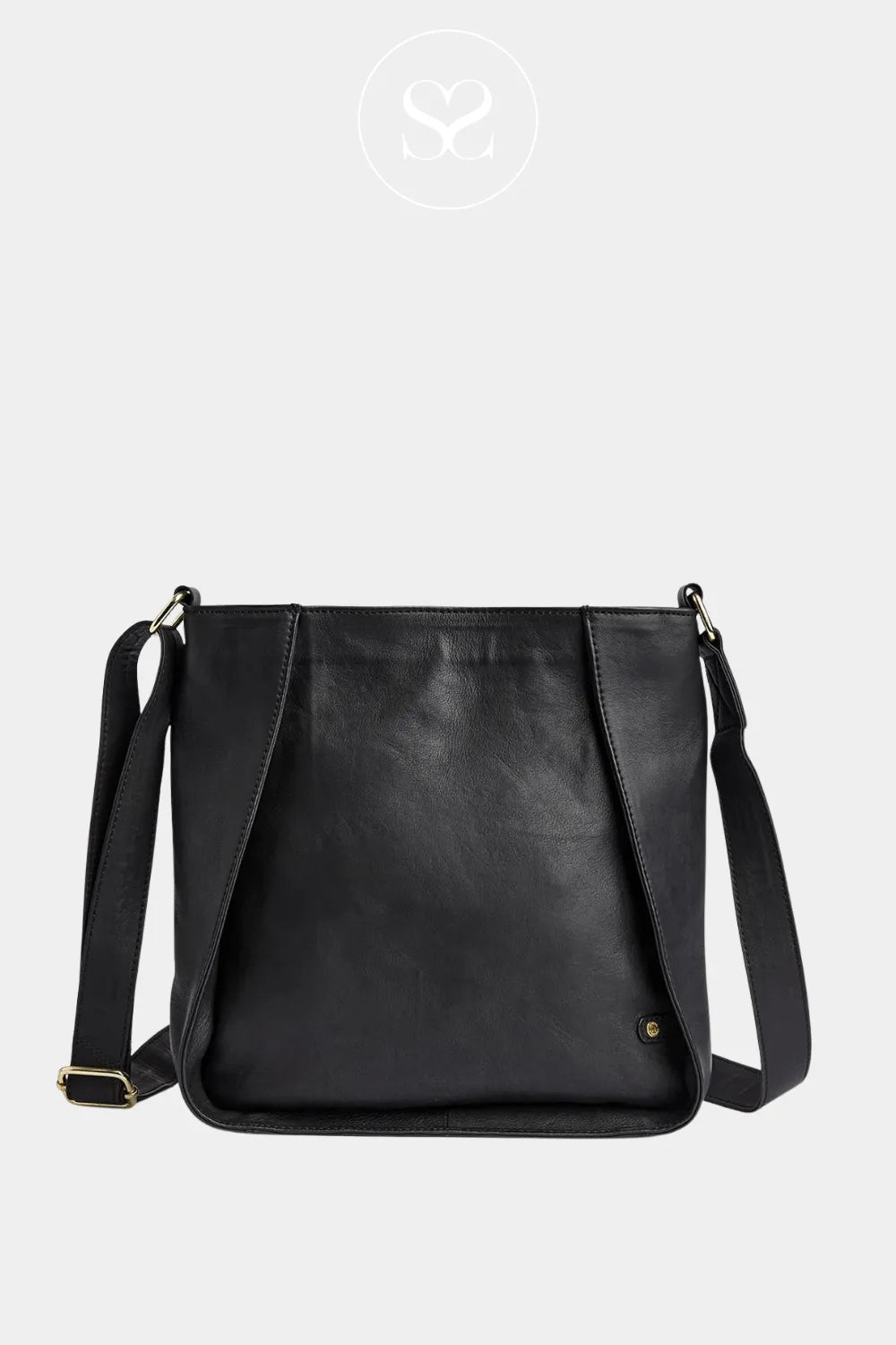 Depeche 17116 black leather crossbody bag