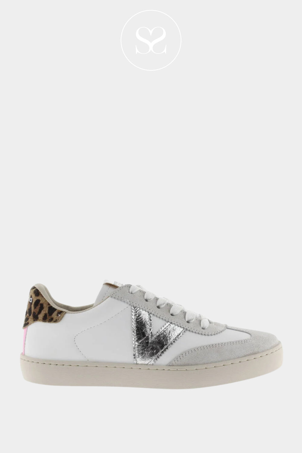 Victoria White, Leopard & Silver Trainers 1126209