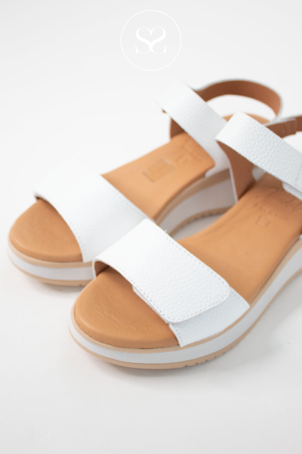 Oh My Sandals White Wedge Walking Sandals 5942