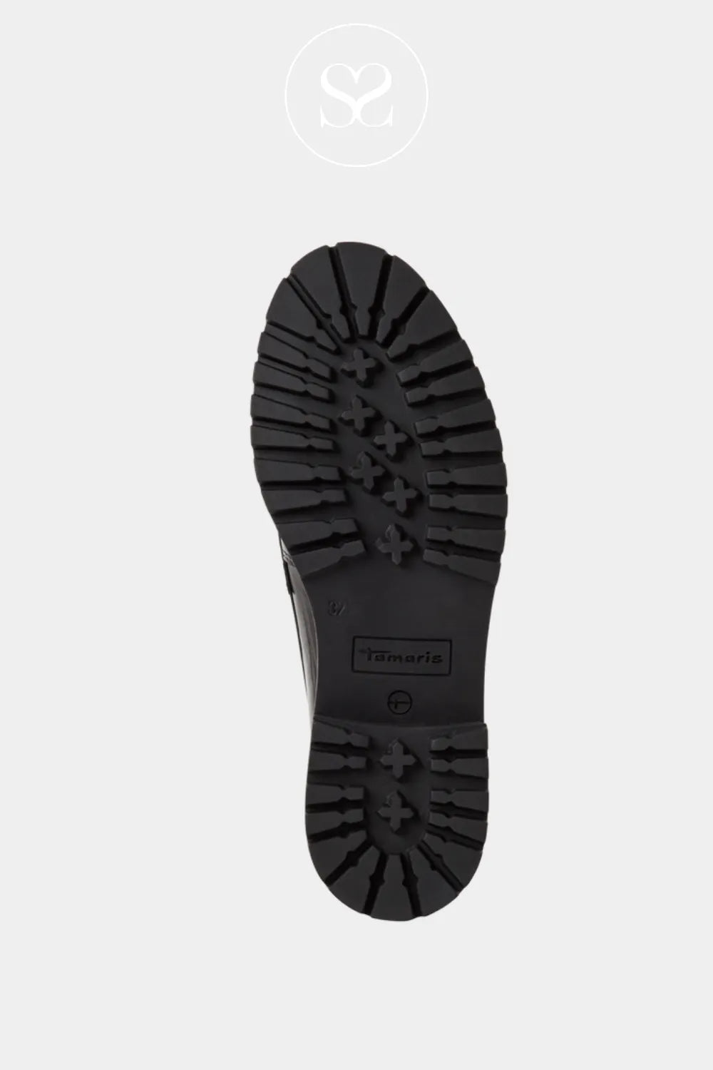Black leather loafers with chunky sole