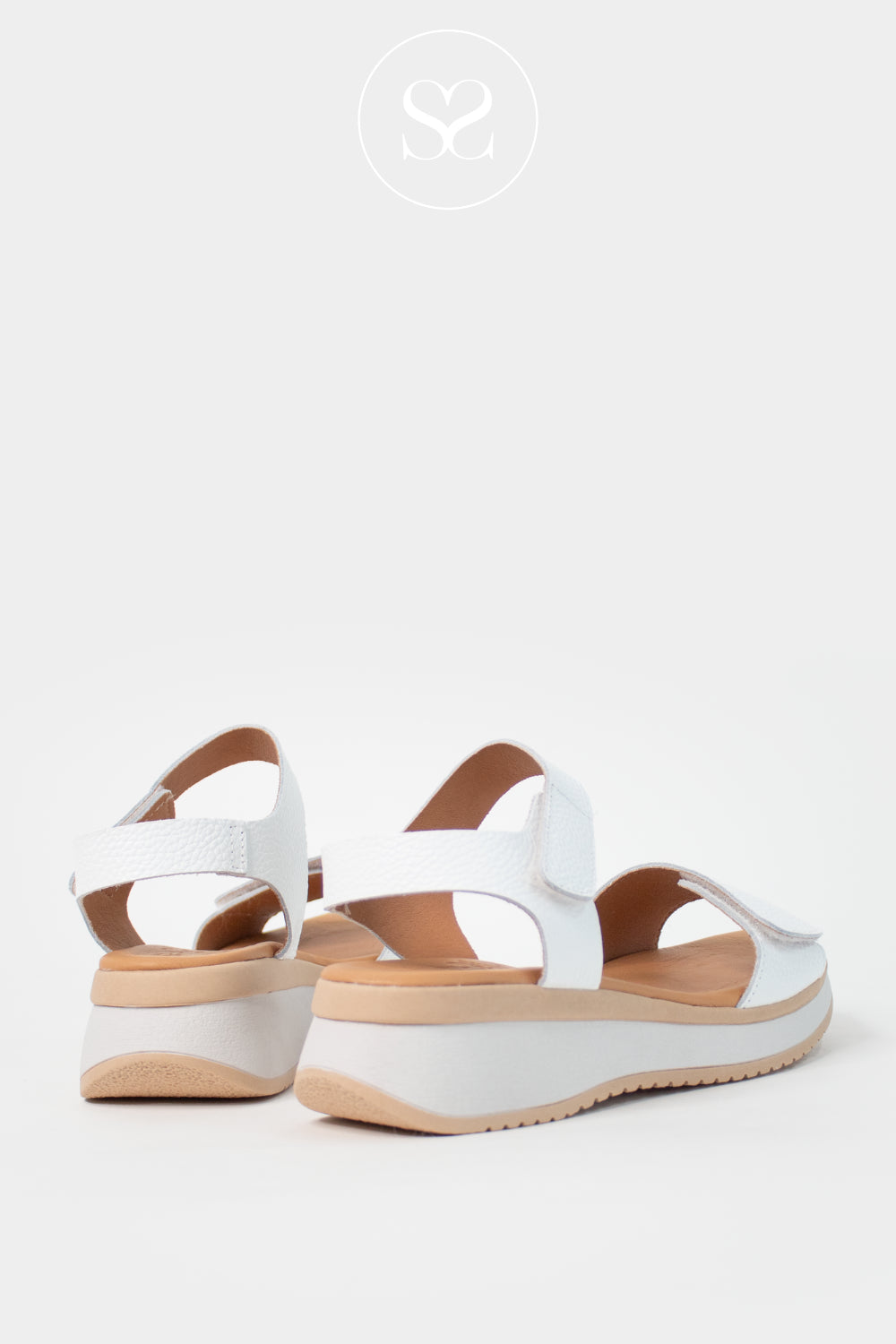Oh My Sandals White Wedge Walking Sandals 5942