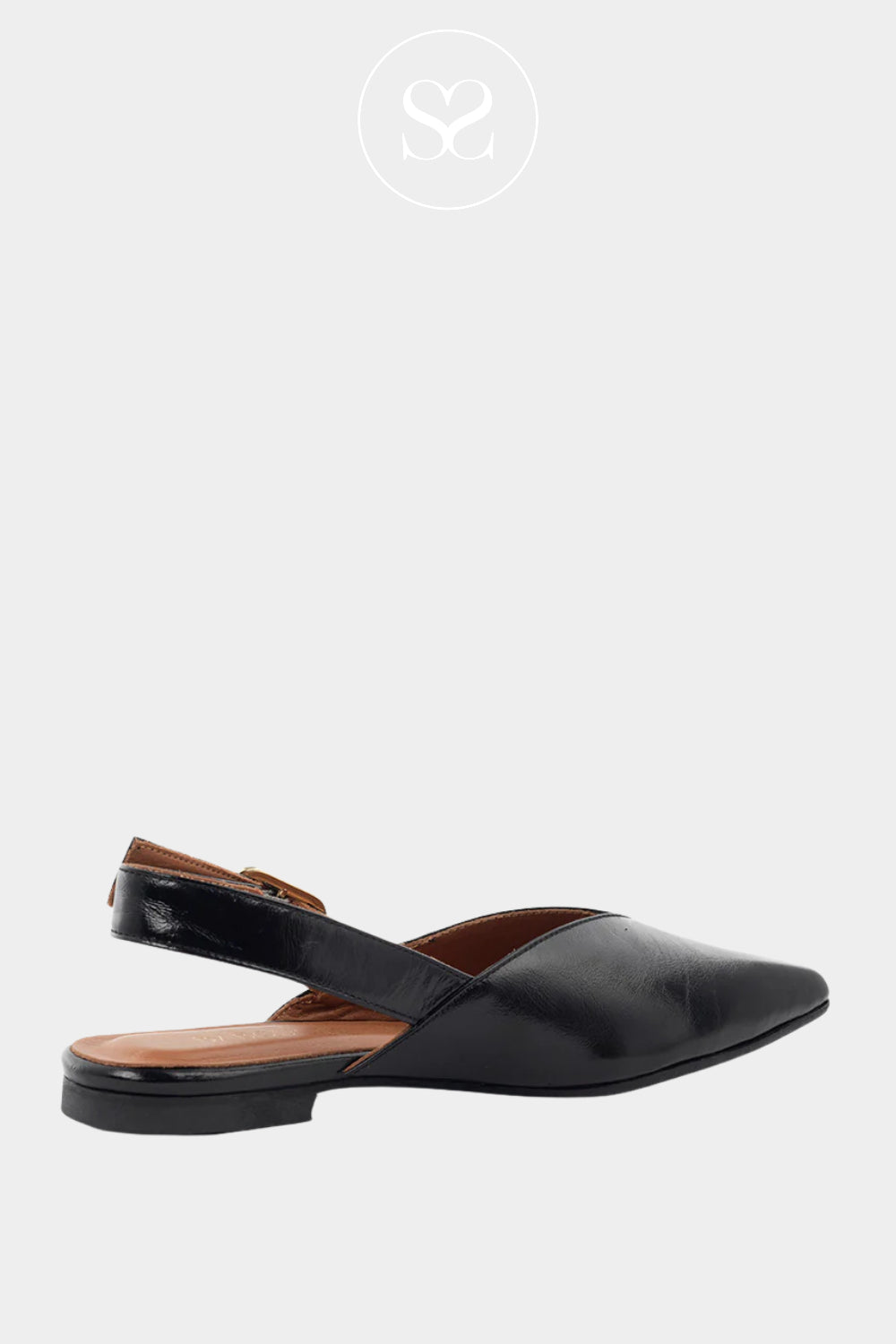 Babouche Black Slingback Flats - Sheri