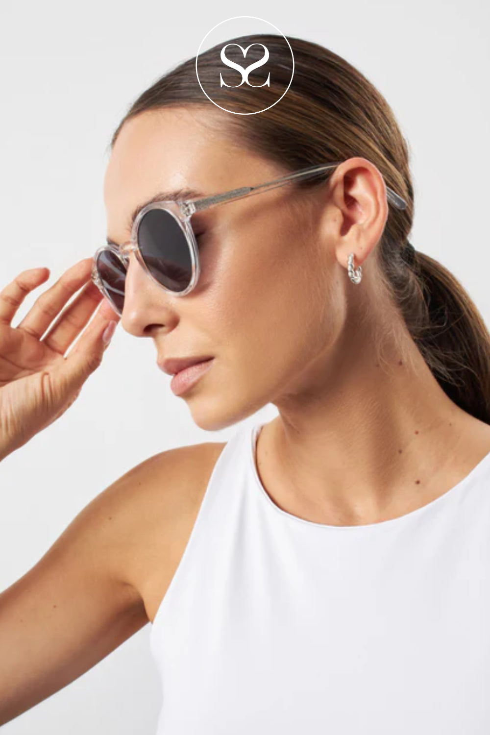 Eco Shades Clear Rounded Sunglasses - Zannon