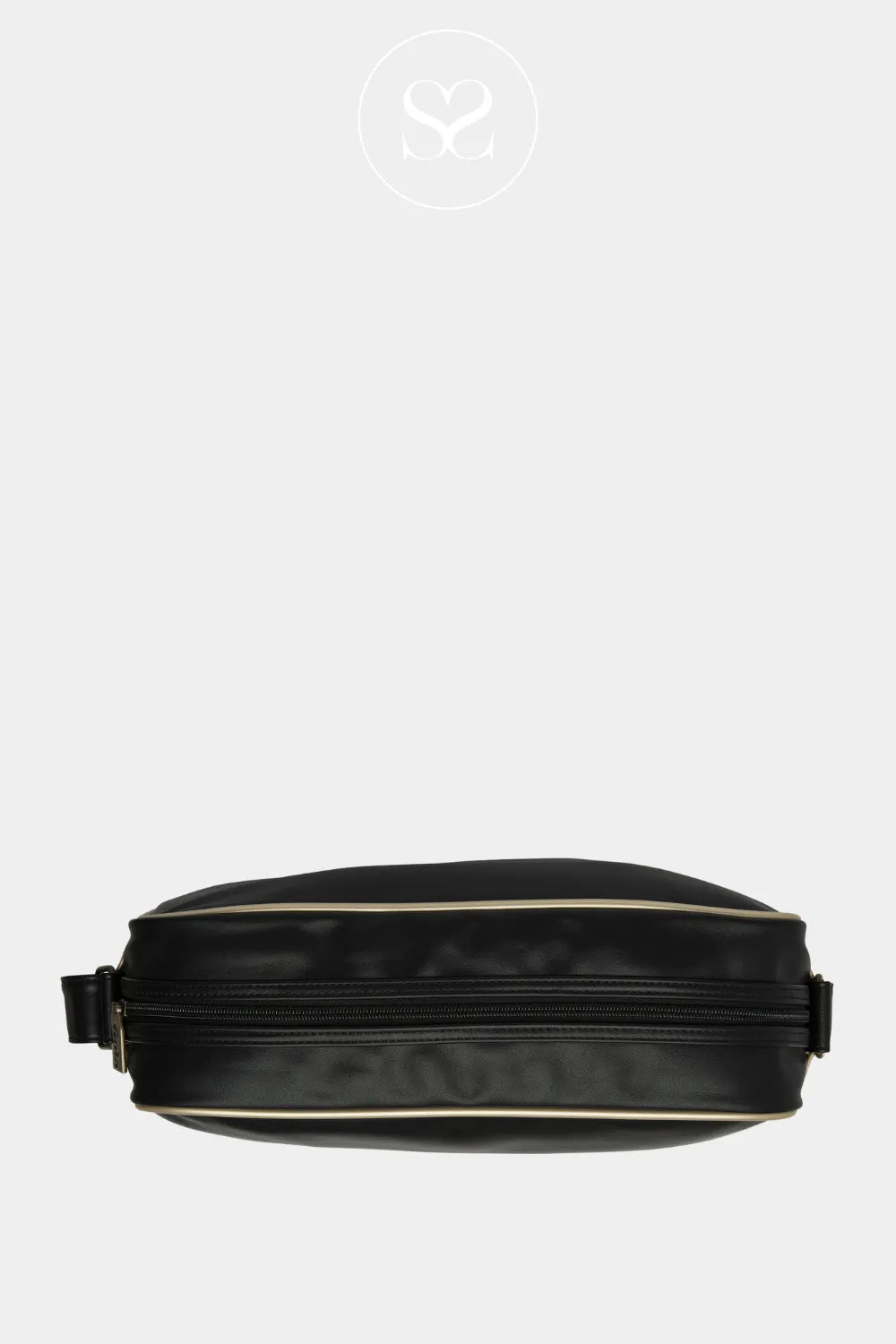 GOLA BLACK/GOLD LEATHER RETRO CROSSBODY BAG REDFORD FOR WOMEN WITH SIDE POCKETS