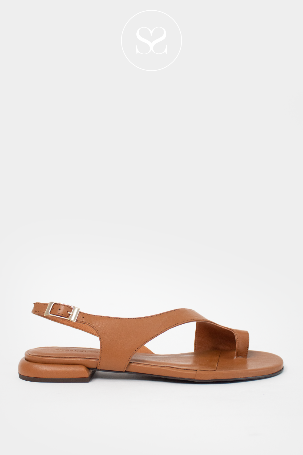 Angel Alarcon Tan Flat Block heel sandals Morena