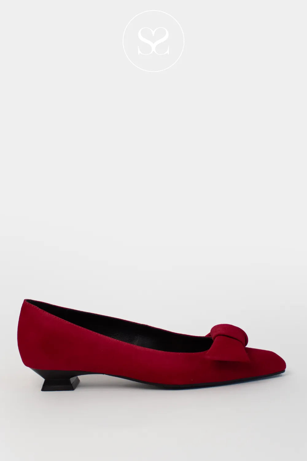 LODI red suede kitten heel with flared heel BED5527
