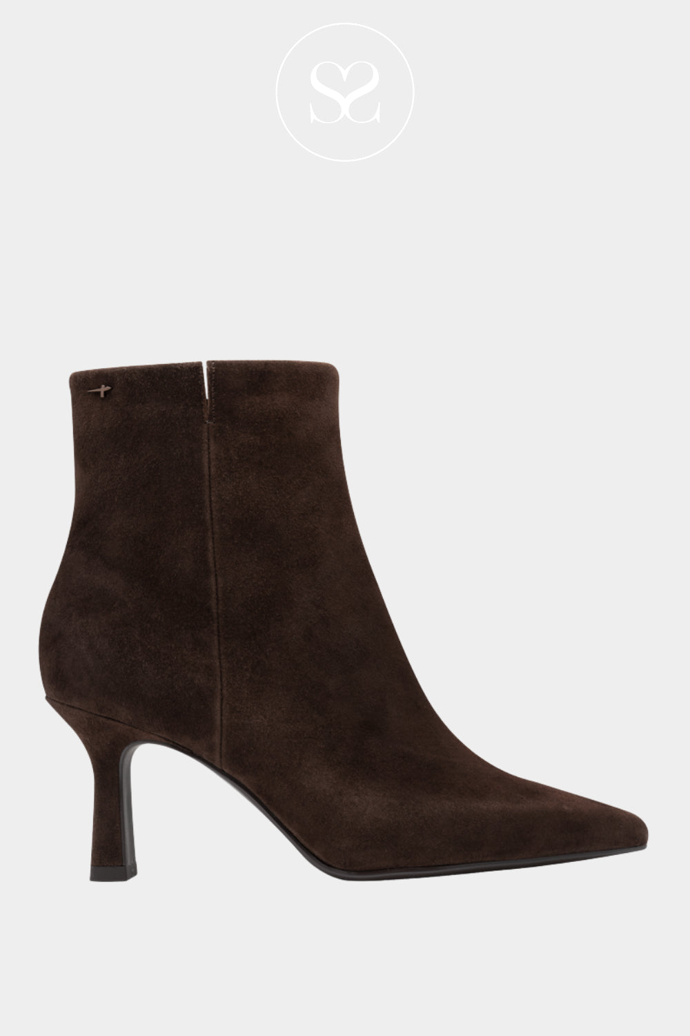 TAMARIS BROWN SUEDE POINTED TOE ANKLE BOOTS - 1-25358-45