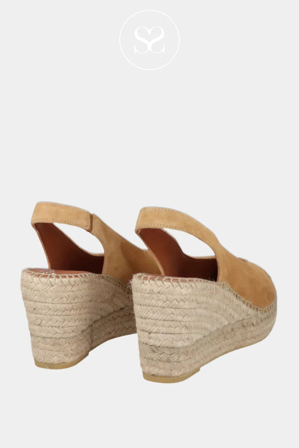 Camel suede wedge sandals. Espadrille summer shoes. Neutral sandals