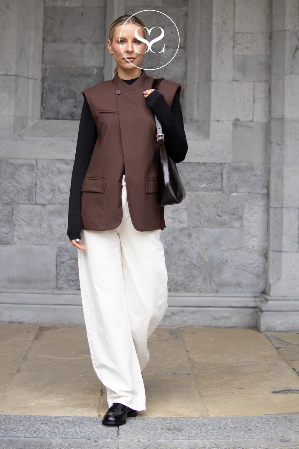 Chocolate Brown Structured Vest - G15125