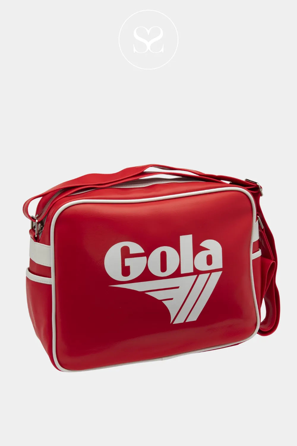 GOLA RED/WHITE VEGAN LEATHER RETRO CROSSBODY BAG REDFORD FOR WOMEN WITH GOLA LOGO