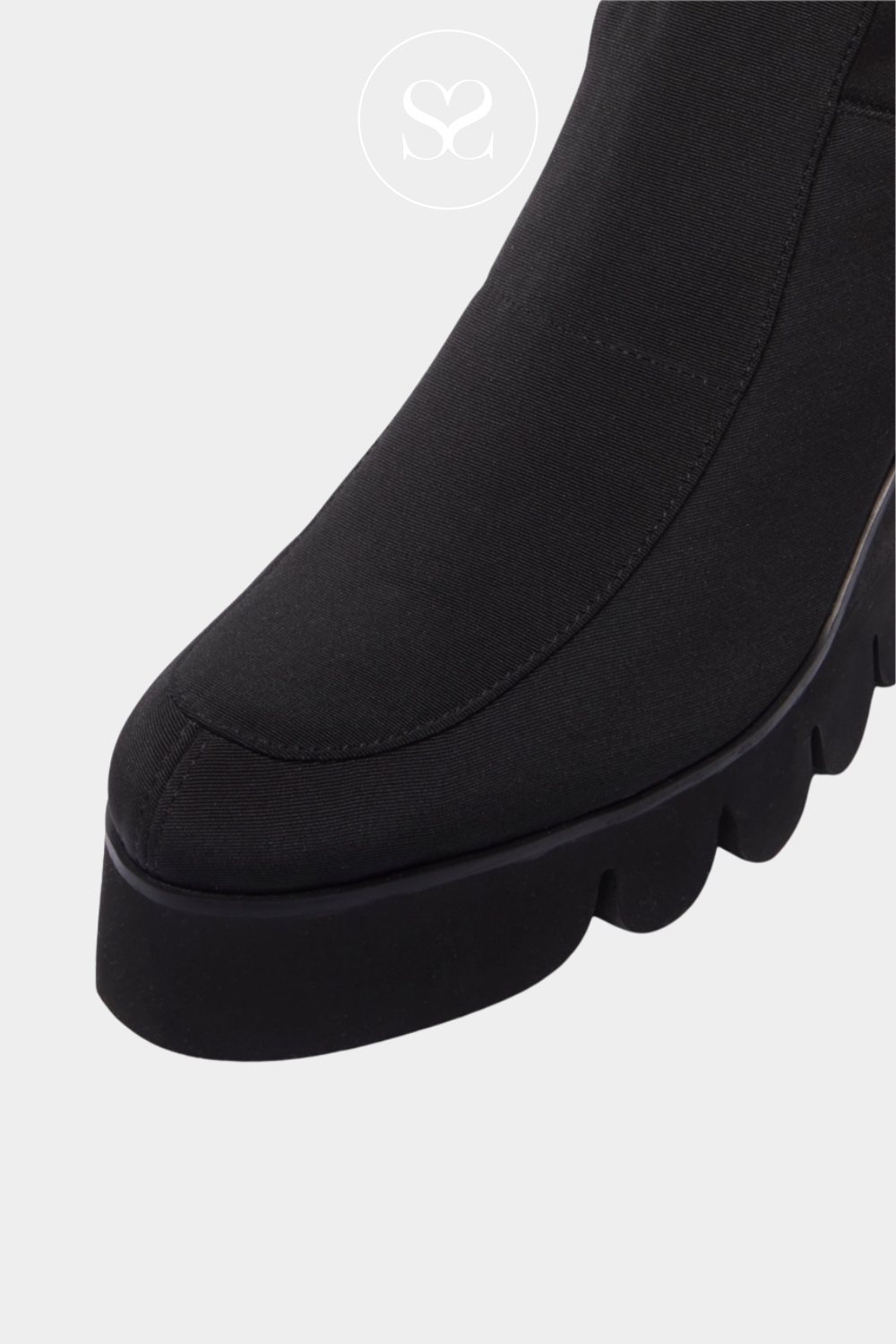 CARL SCARPA BLACK STRETCH WEDGE KNEE HIGH BOOTS - LEQUILLE