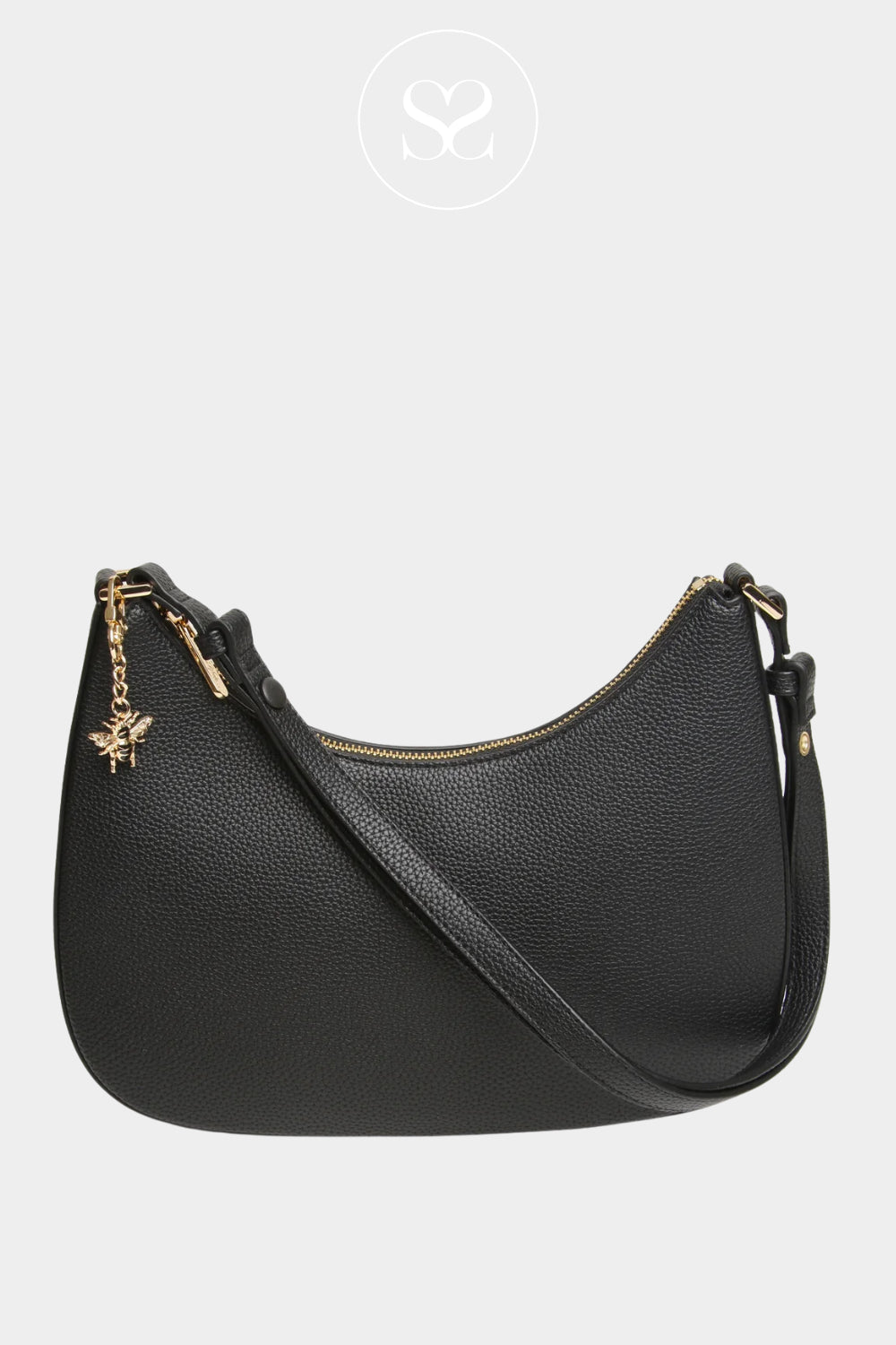 ALICE WHEELER BLACK CROSSBODY BAG WITH ADJUSTABLE STRAP - IRELAND