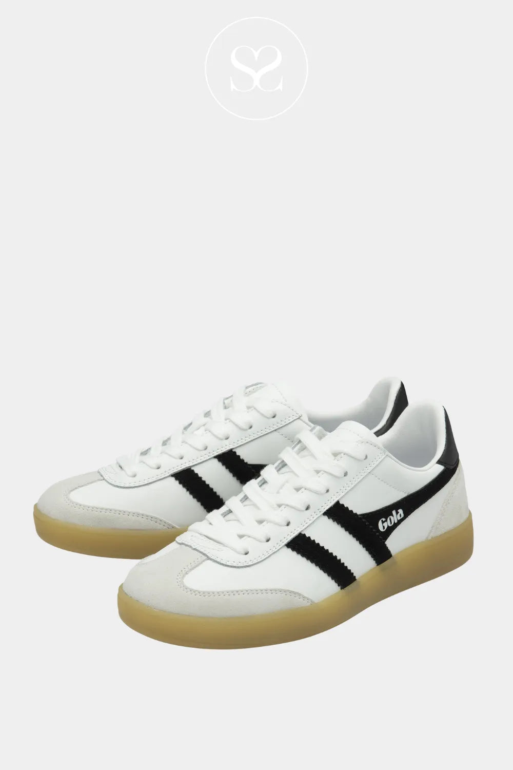 GOLA Retro Off-White Trainers - Viper Crisp white leather upper with bold black detailing for a sleek, monochrome edge.