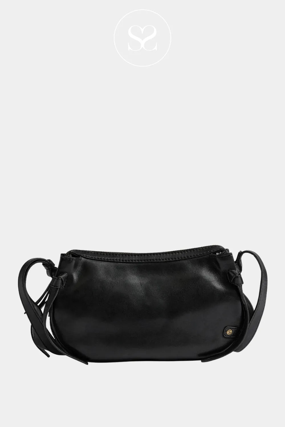 DEPECHE BLACK LEATHER CROSSBODY BAG - 16678