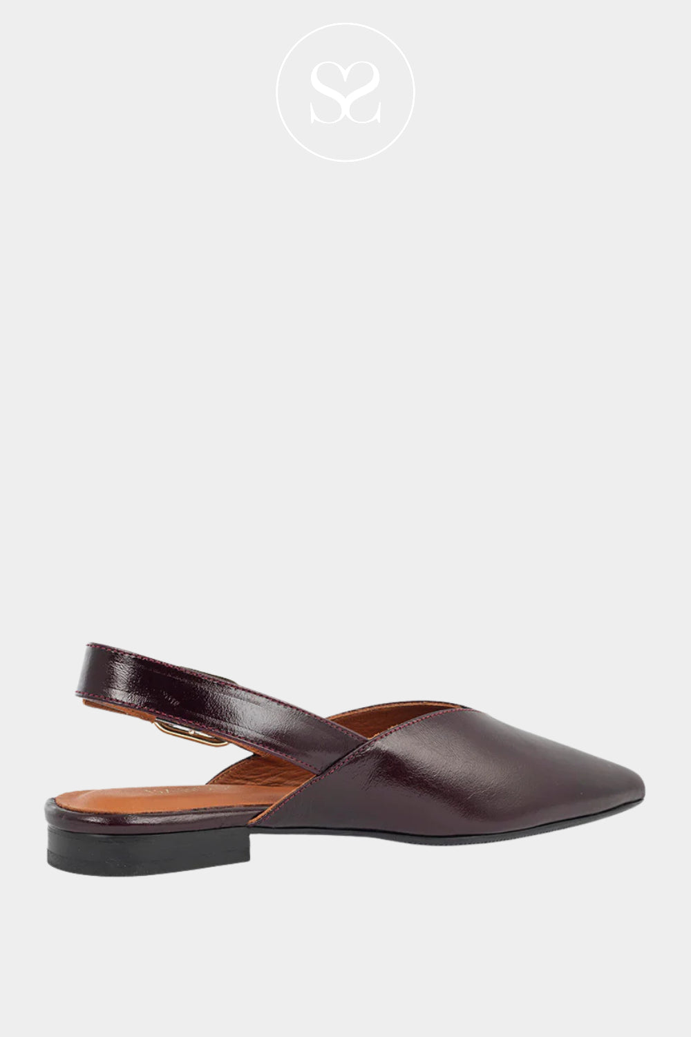 Babouche Wine Slingback Flats - Sheri